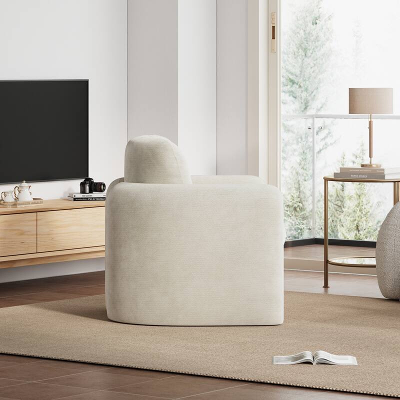 Accent Chairs, Living Room Chairs Upholstered Barrel Armchair for Living Room