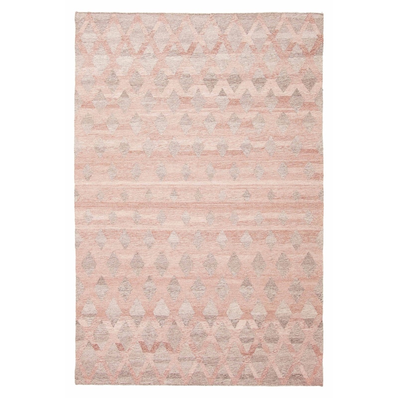 ECARPETGALLERY Flat-Weave Ankara FW Dark Coral Wool Kilim - 5'3 x 7'7 - Dark Coral - 5'3 x 7'7