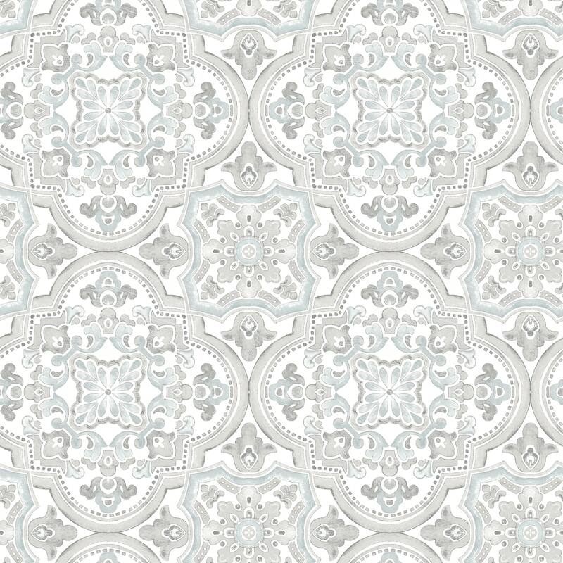 Chesapeake Concord Aqua Medallion Wallpaper