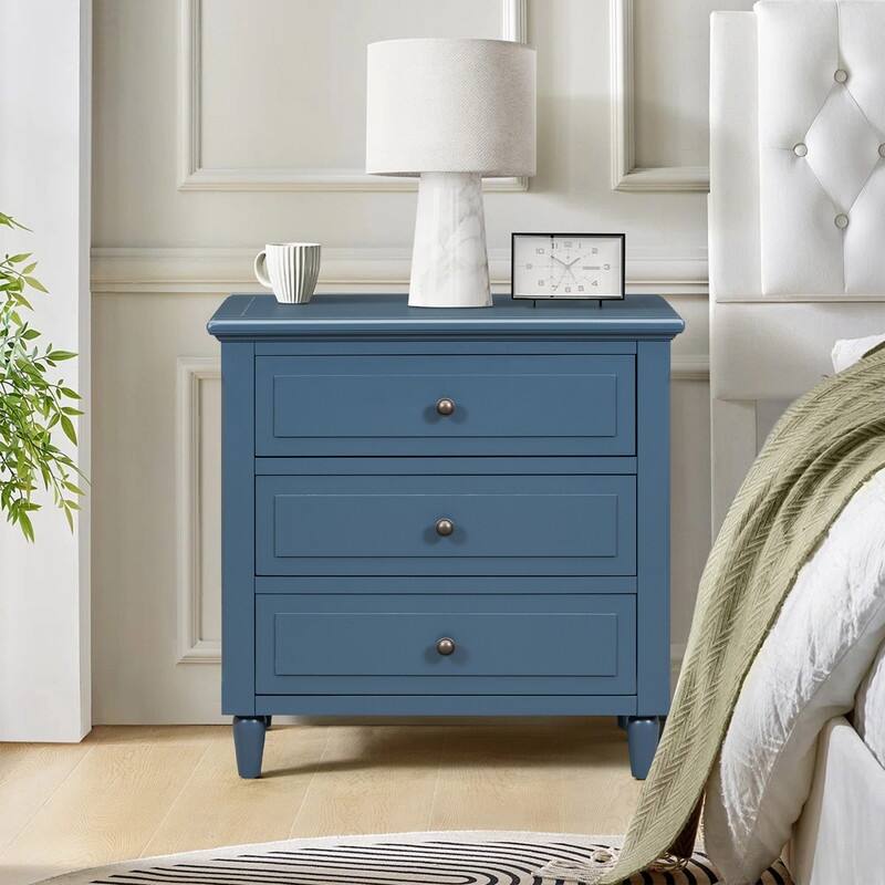 3-Drawer Wooden Nightstand