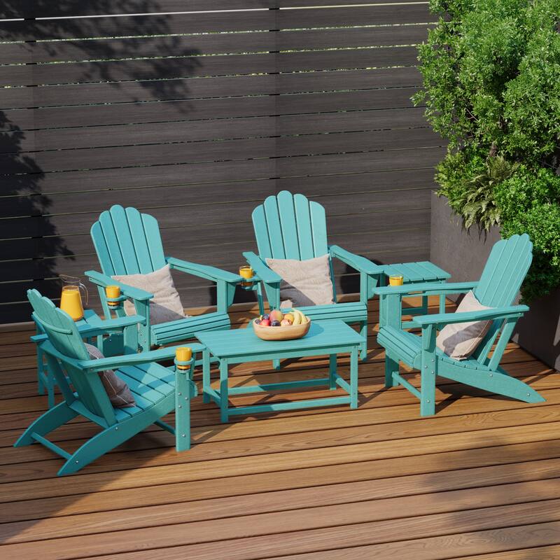 Aderson Outdoor Poly Adirondack Conversation Lounge 7-Piece Set