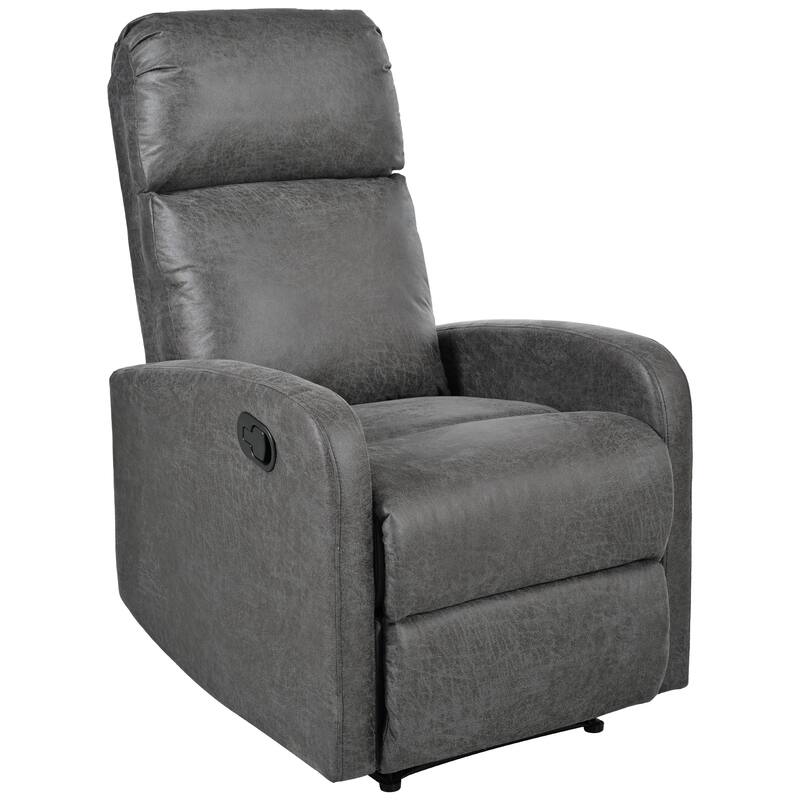 Manual Upholstered Recliner Chair, Modern Recliner Adjustable Single Sofa Chair, High Back Lounge Chairs for Living Room