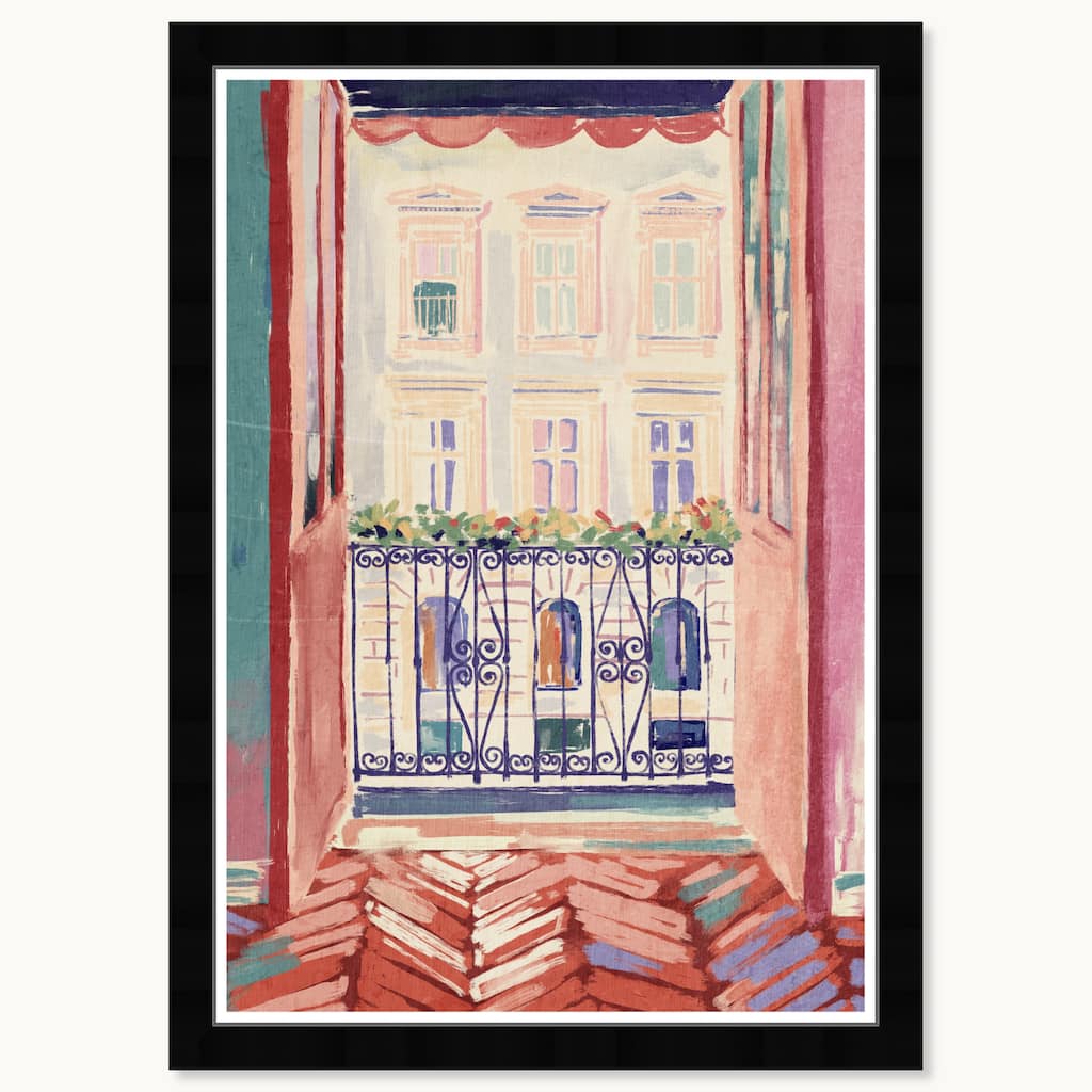 Wynwood Studio Blush Opening Framed Trendy Maximalist Decor 1 Piece Canvas Wall Art