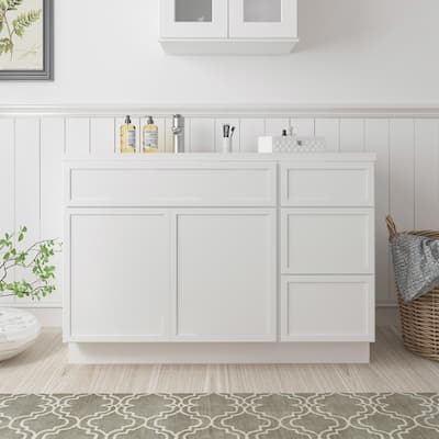 Vanity Art 54" Birch Freestanding Bathroom Vanity Cabinet without Top