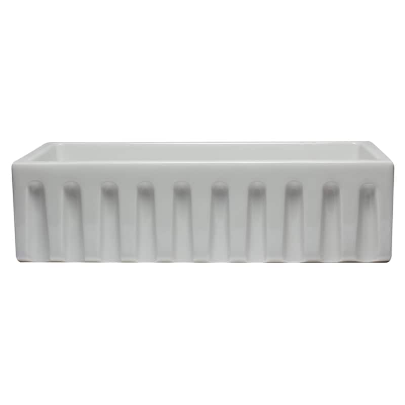 ALFI brand 36 inch White Reversible Smooth / Fluted Single Bowl Fireclay Farm Sink