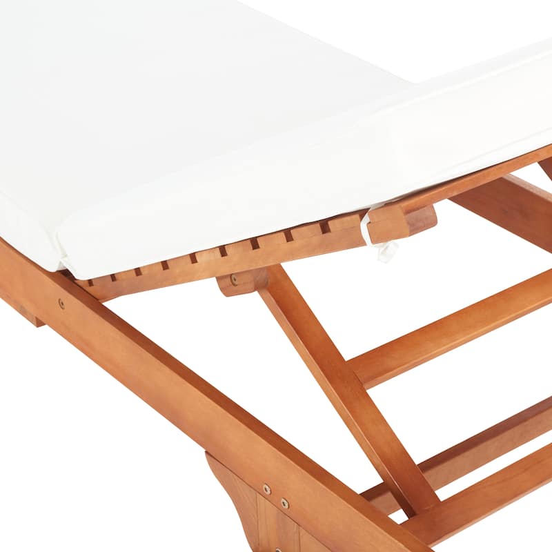 SAFAVIEH Outdoor Aubrie Adjustable Chaise Lounge Chair with Wheel.