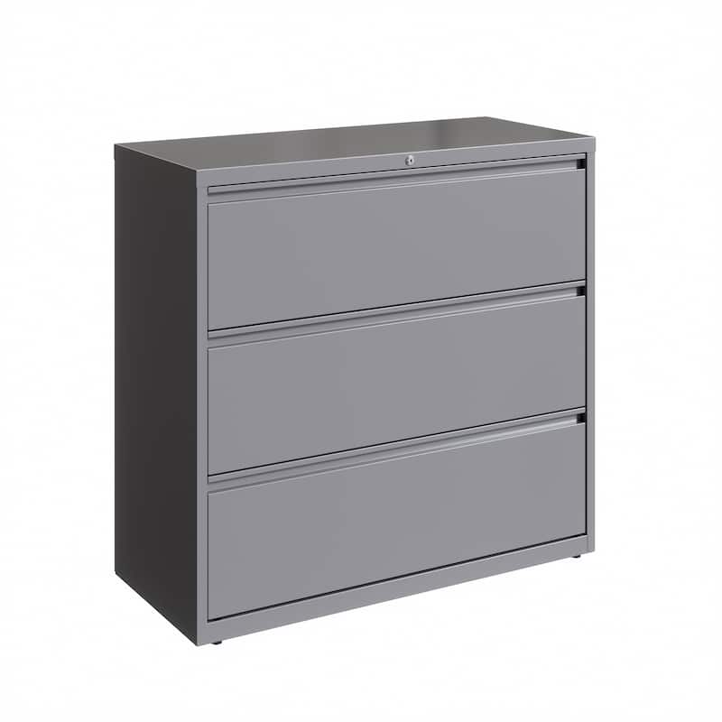 Hirsh 42-in Wide HL10000 Series 3 Drawer Lateral File Cabinet, White - Silver