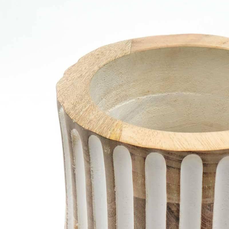 Decorative Handcrafted Accent Wood Vase for Living Room-7X12" - Terracotta