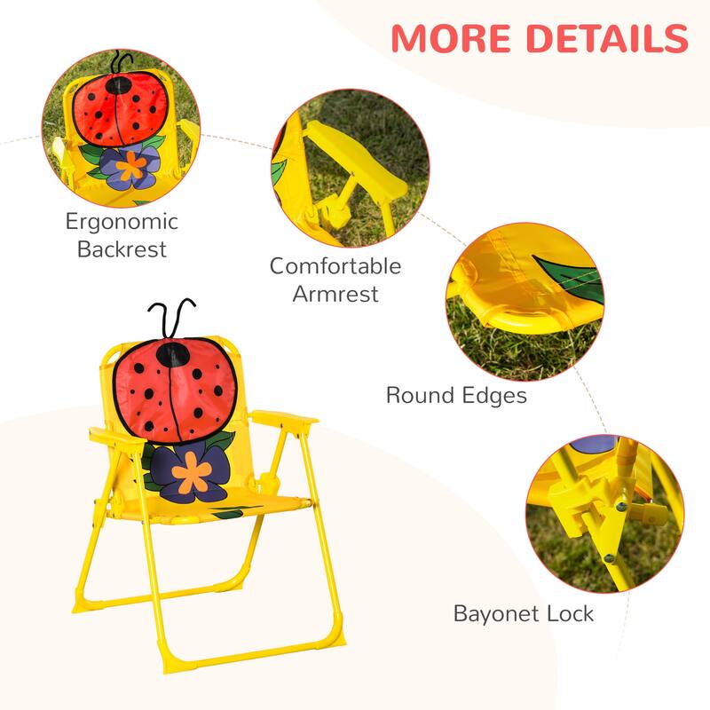 Outsunny Kids Picnic Table and Chair Set for Patio Backyard with Removable & Height Adjustable Sun Umbrella