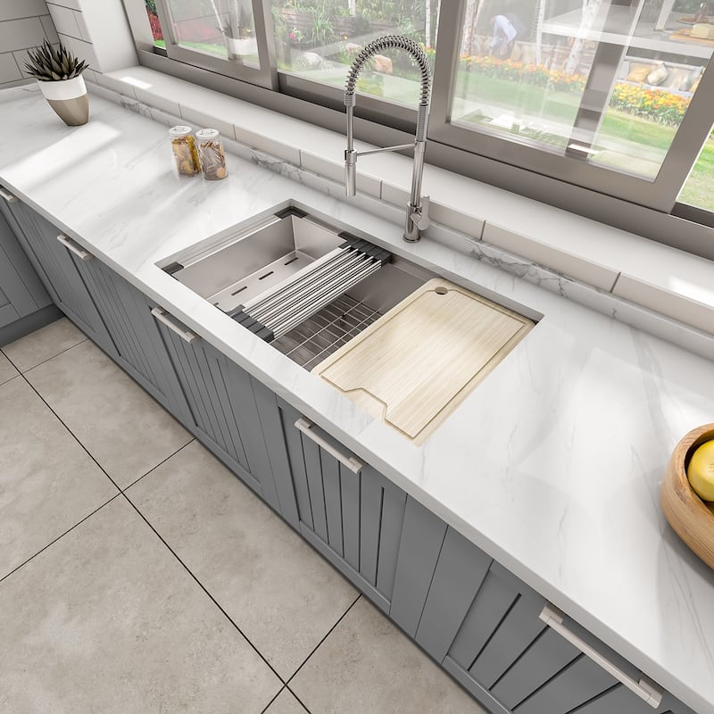 Sinber Undermount Single Bowl 304 Stainless Steel Kitchen Sink