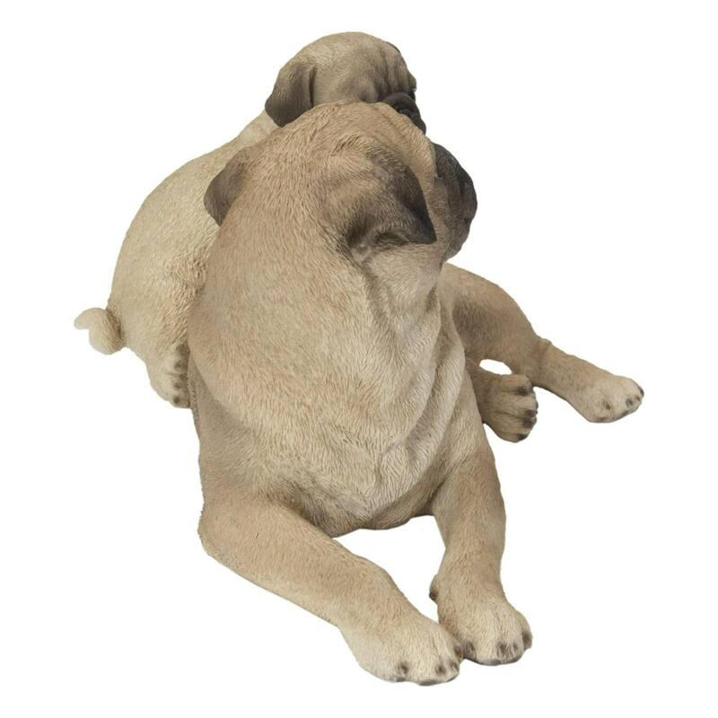11.25" Baby with Mother Pug Outdoor Garden Statue