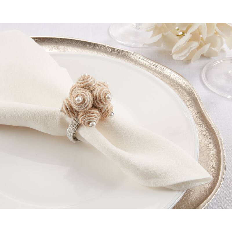 Spiral Ball Design Napkin Rings (Set of)