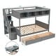 preview thumbnail 24 of 40, Functional Design Wood Bunk Bed with Shelfs, Storage Staircase and 2 Drawers, Solid Construction