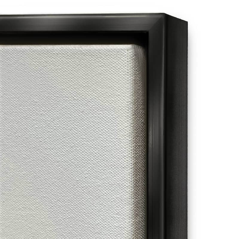 Stupell Neutral Checkered Pattern Framed Floater Canvas Wall Art Design