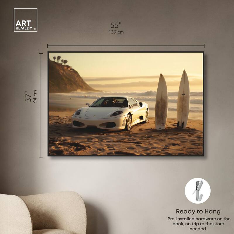 Sunset Beach Drive Canvas by Art Remedy