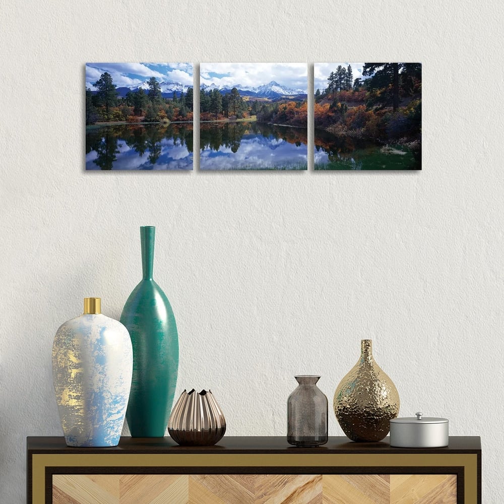 iCanvas "Reflection Of Clouds In Water, San Juan Mountains, Colorado, USA" by Panoramic Images 3-Piece Canvas Wall Art Set