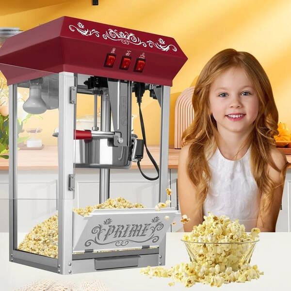 Movie Theater Style Popcorn Machine - 10 Oz Kettle, Vintage Countertop Popper, 850W, Olde Midway Brand