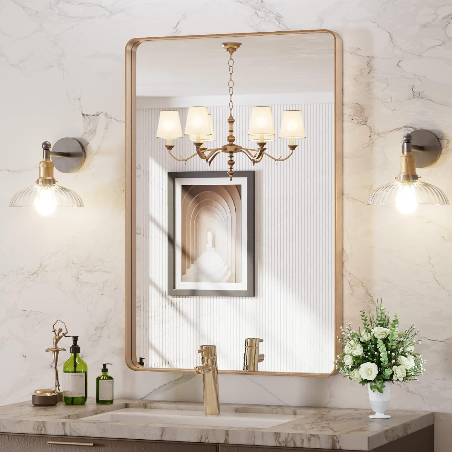 BED & BATH BEYOND ウォールミラー 　鏡　ミラー　46x56 Amazon.com: Bed Bath & Beyond Full Length Mirror Arched