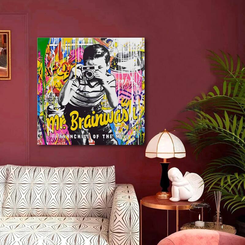 Mr. Brainwashed Sculptural Paint and Print Canvas Wall Art