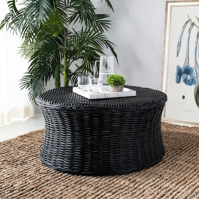 SAFAVIEH Ruxton Black Wicker Coffee Table