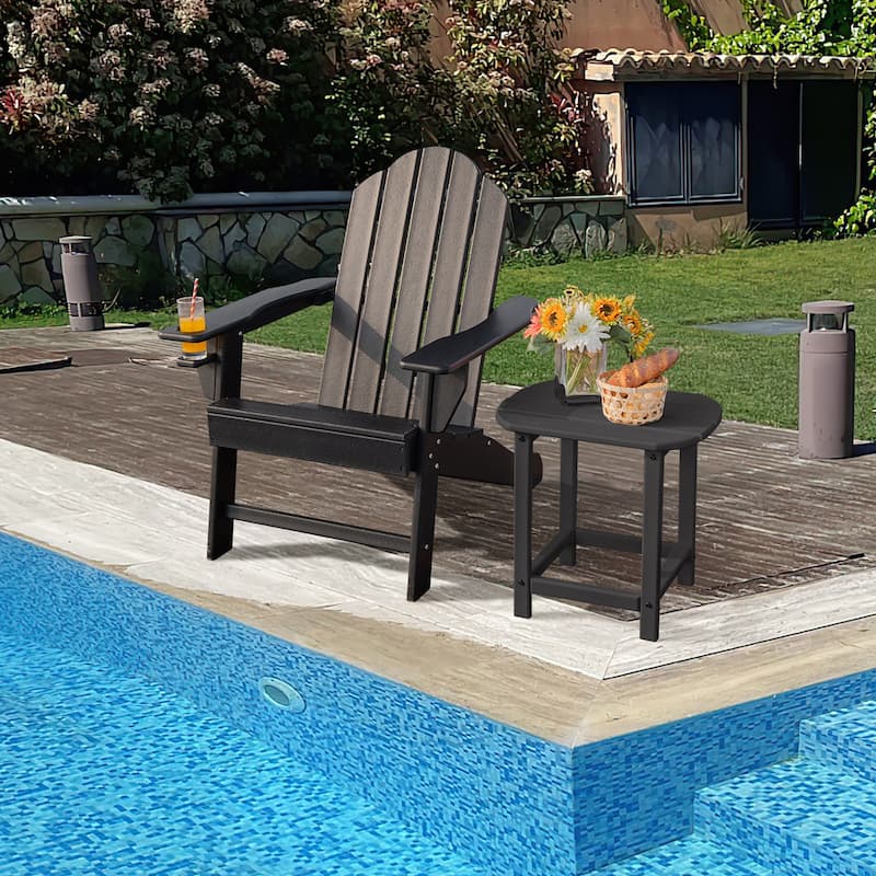 Costway Patio Adirondack Chair Weather Resistant Garden Deck W/Cup