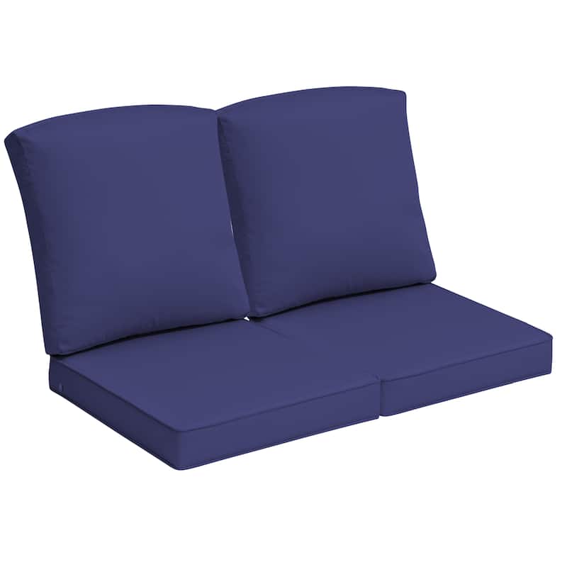 21 W x 22 D in. Deep Seat Outdoor Cushion Set by Crestlive Products - 2-Seater - Navy Blue