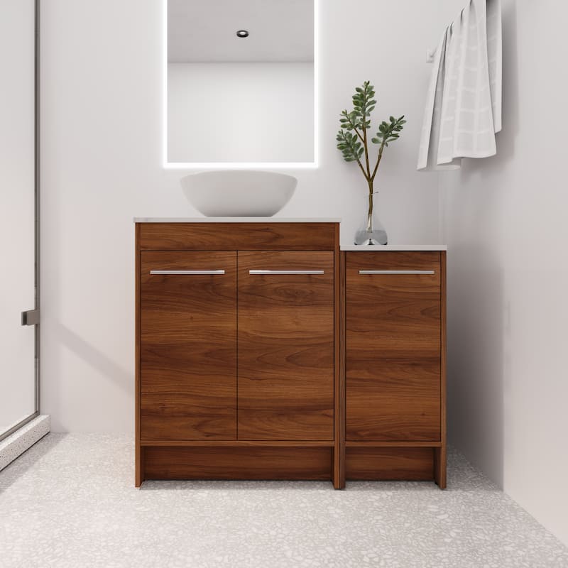 BNK 24/36/48/60 Inch Bathroom Vanity with Sink, Freestanding Bathroom Vanity with Soft Close Doors and Adjustable Shelf - 36"x18" - BRE321