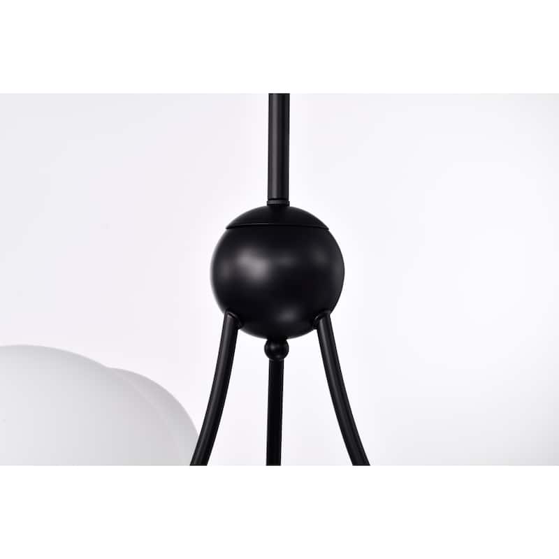 Coraline 30 Inch Sputnik Modern Ceiling Lighted Chandelier Matte Black Finished 12-Light - N/A