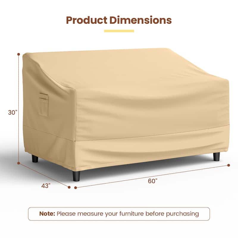 Gymax Patio Loveseat Cover 2-Seater Waterproof Deep Sofa Cover w/