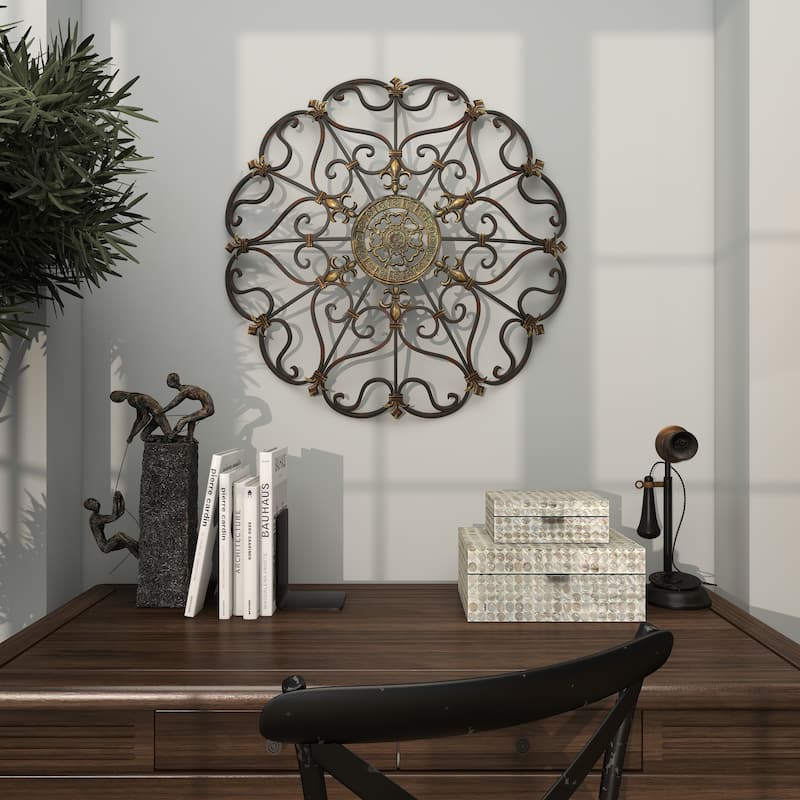 Brown Metal Scroll Home Wall Decor