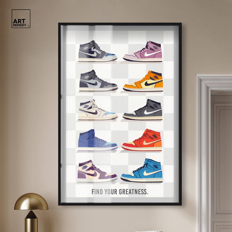 Find Your Greatness Sneakers Shadowbox by Art Remedy
