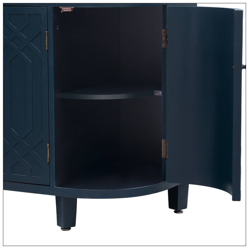Curved Design Storage Cabinet made of Fraxinus Mandschuric Solid Wood