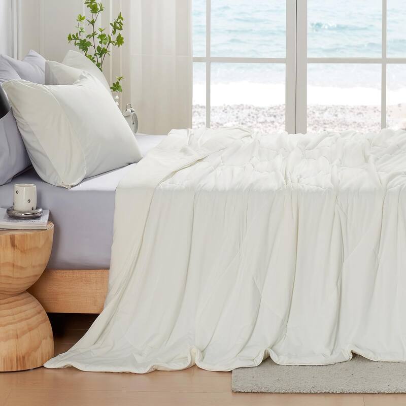 Dual-Sided Cooling Comforter Queen, Lightweight Cooling Blanket, Breathable Silk Smooth Summer Comforter for Hot Sleepers