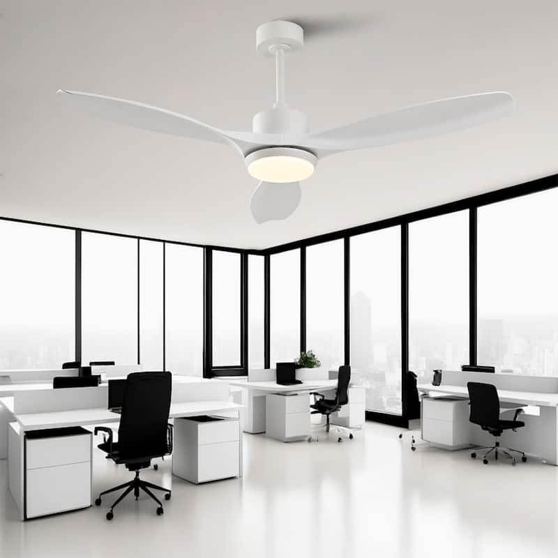 52-inch Modern LED Ceiling Fan with Light, 3 ABS Blades & Remote Control