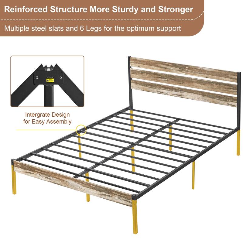 Javlergo 3 Pieces Bedroom Set Include Bed Frame & Set of 2 Nightstand