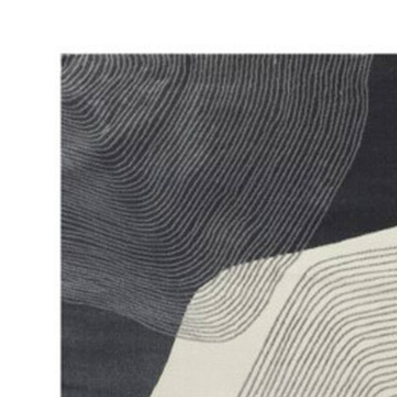 Rosy 8 x 10 Area Rug, Swirling Design Soft Pile Polyester, Black Gray Beige - 8' x 10'