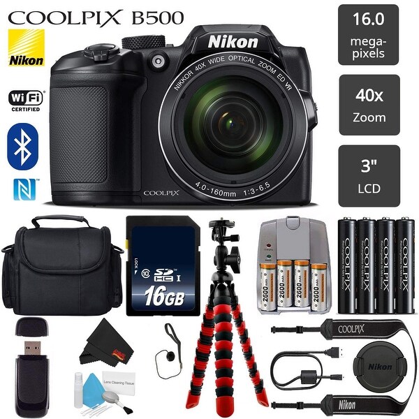 Shop Nikon COOLPIX B500 Digital Camera Black 16MP 40x Optical Zoom with ...