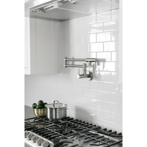 Moen S665 5 5 Gpm Wall Mounted Double Handle Pot Filler Overstock 16868185