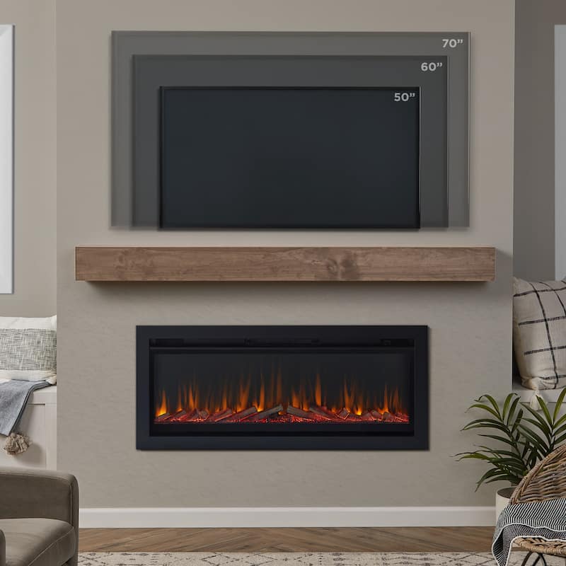 Wall Mount or Recessed Electric Fireplace Insert 48.88" by Real Flame