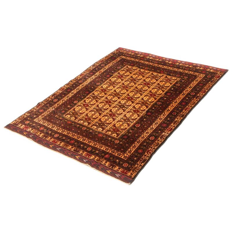 Teimani Orange Rug 4'2" x 6'3" - 4'2 x 6'3