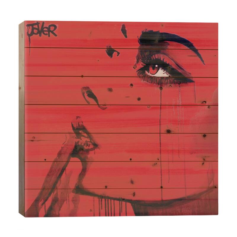 Never Know (red) Print On Wood by Loui Jover - Multi-Color - 26x26x1.5