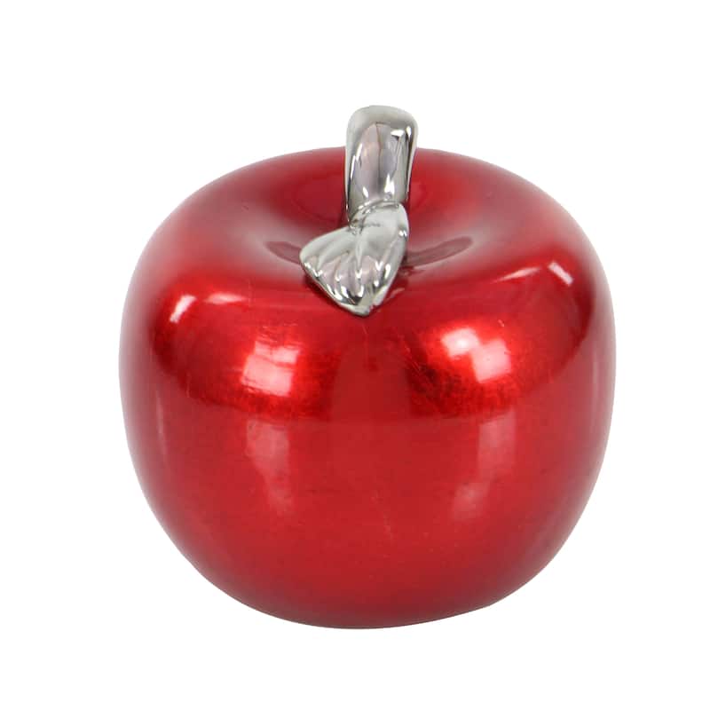 Copper Grove Kitty Red Ceramic Pear and Apple (Set of 2)