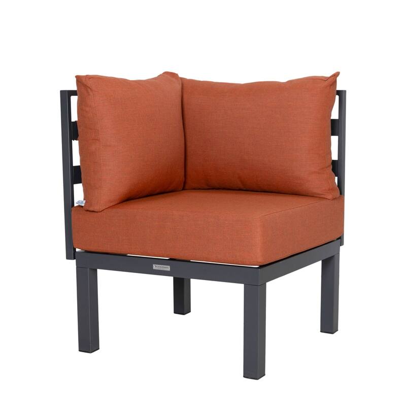 Outdoor 7-Piece Modern Patio Sectional Sofa Set Aluminum Frame W/ Coffee Table for Outdoor Summer Porch Backyard