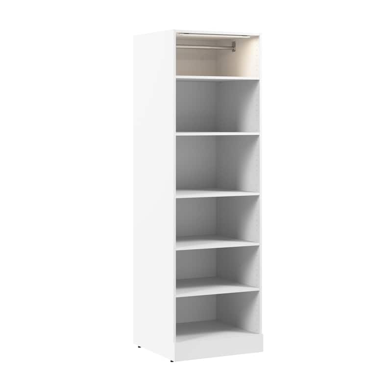 Bestar Florence 25W x 25D Closet System Tower with LED Light, Shelves