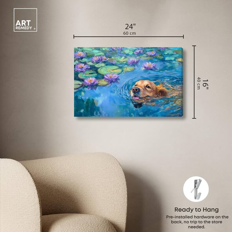 Watery Wag II Canvas by Art Remedy, Gallery Wrapped