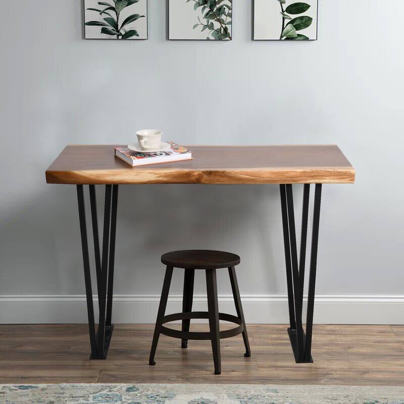 Natural Wood Rectangle Coffee Console Table - 39"x14"x32" - Natural-4
