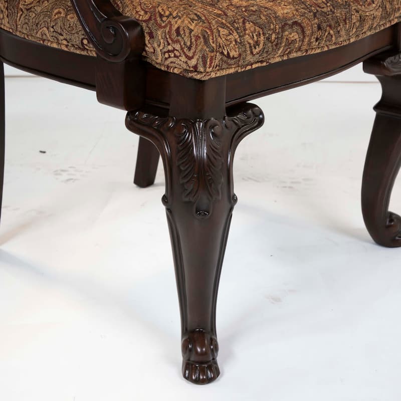 Furniture of America Kova Traditional Cherry Fabric Formal Arm Chairs (Set of 2)