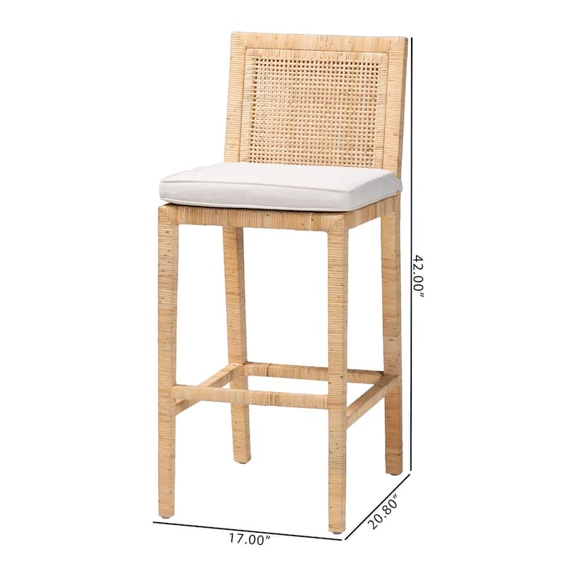 Sofia Bohemian Natural Rattan Bar Stool