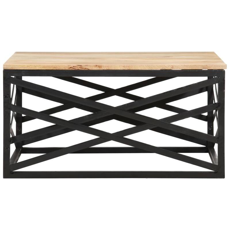 vidaXL Coffee Table 26.8"x26.8"x13.8" Solid Mango Wood