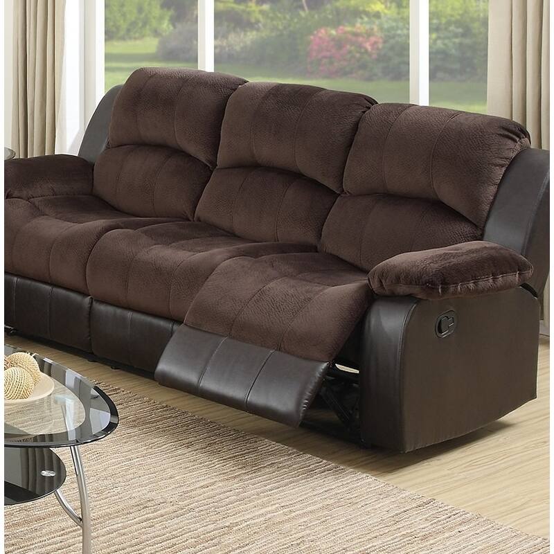 Motion Recliner Chair 1pc Glider Rocker Recliner Living Room Furniture Chocolate Padded Suede Living Room